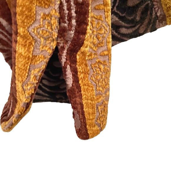 Due Per Due Chenille Stripe Jacquard Tapestry Brown Yellow Stripe Blazer size 4 - Picture 3 of 6